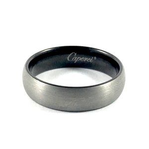 Beautiful Caperci Brushed Silver Ring Size 14